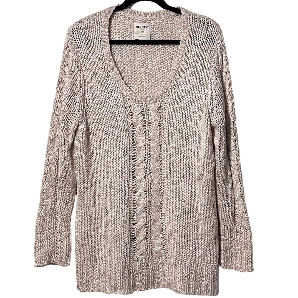 OLD NAVY Super Soft Knit Sweater Beige / Tan Plus Size 2X NWOT